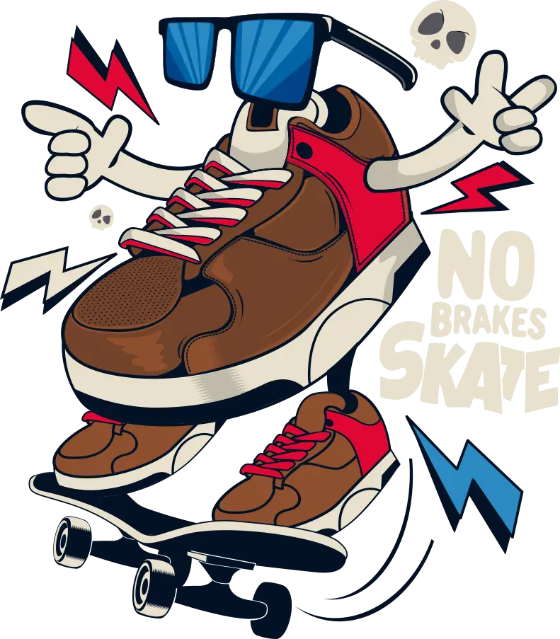 Cool Skateboarding Shoe Cartoon