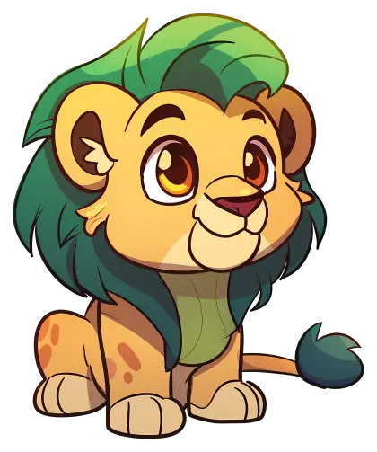 Cartoon Lion Cub Illustration