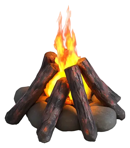 Cozy Campfire with Logs