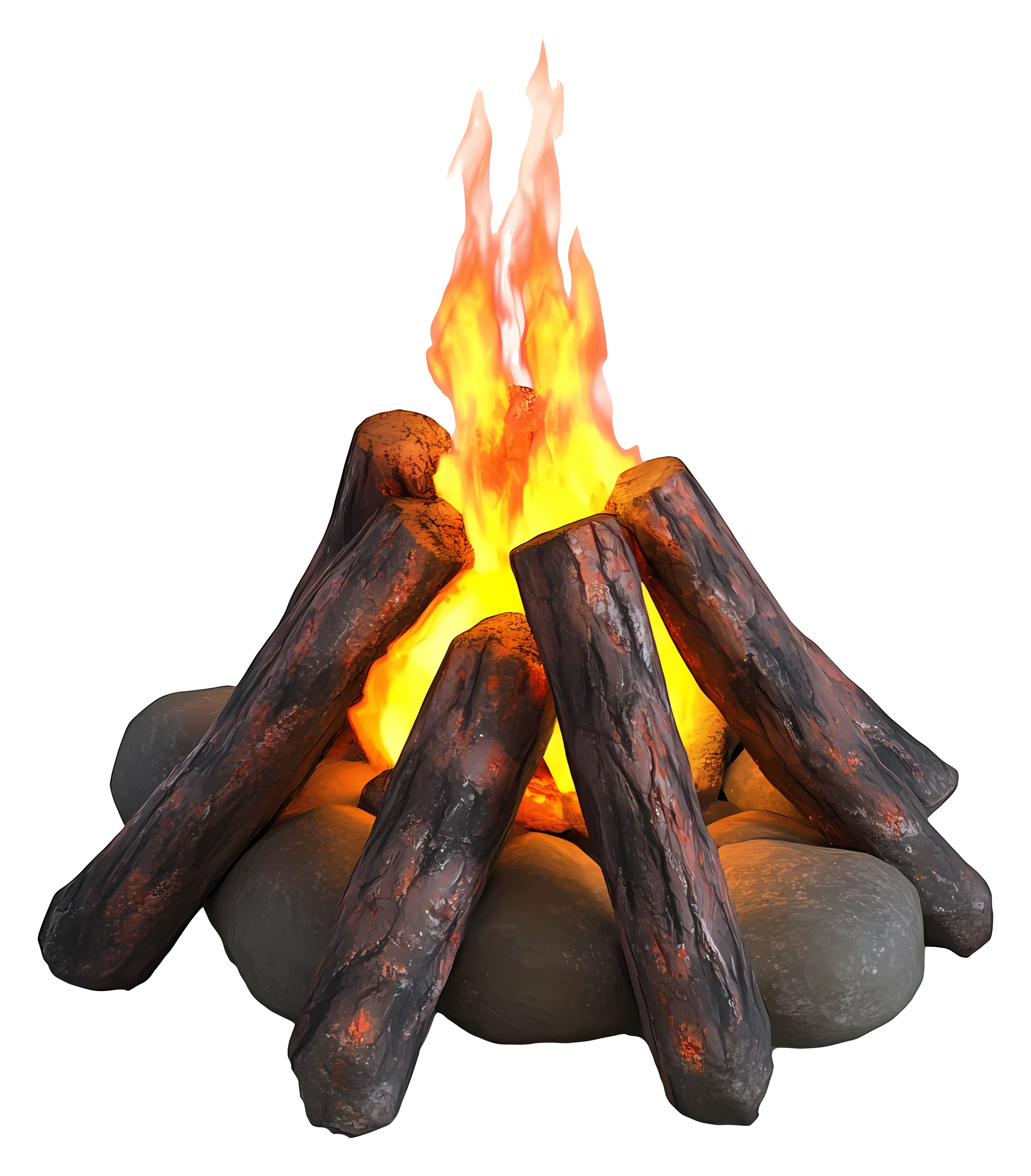 Cozy Campfire with Logs