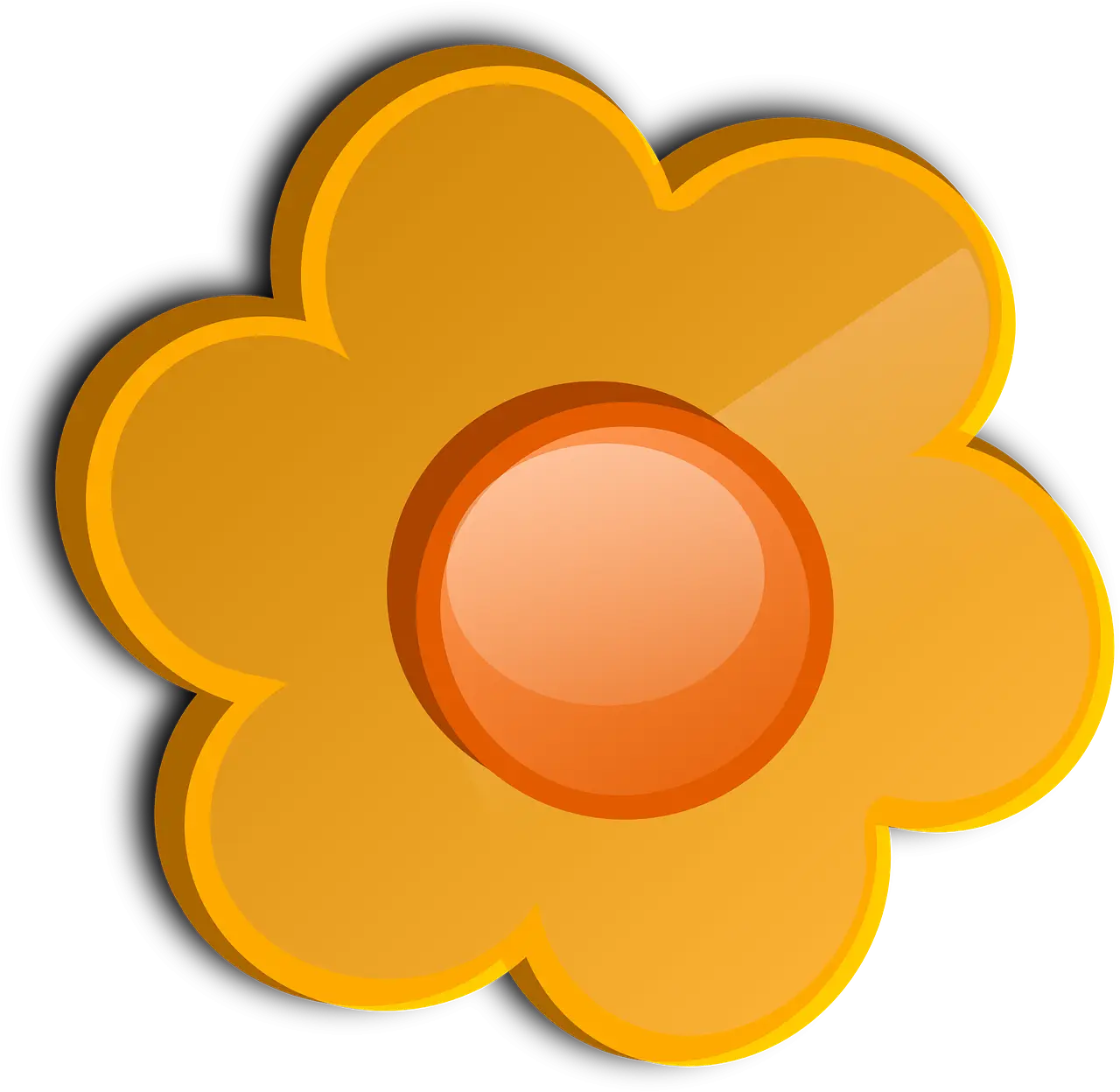 Stylized Yellow Flower Icon