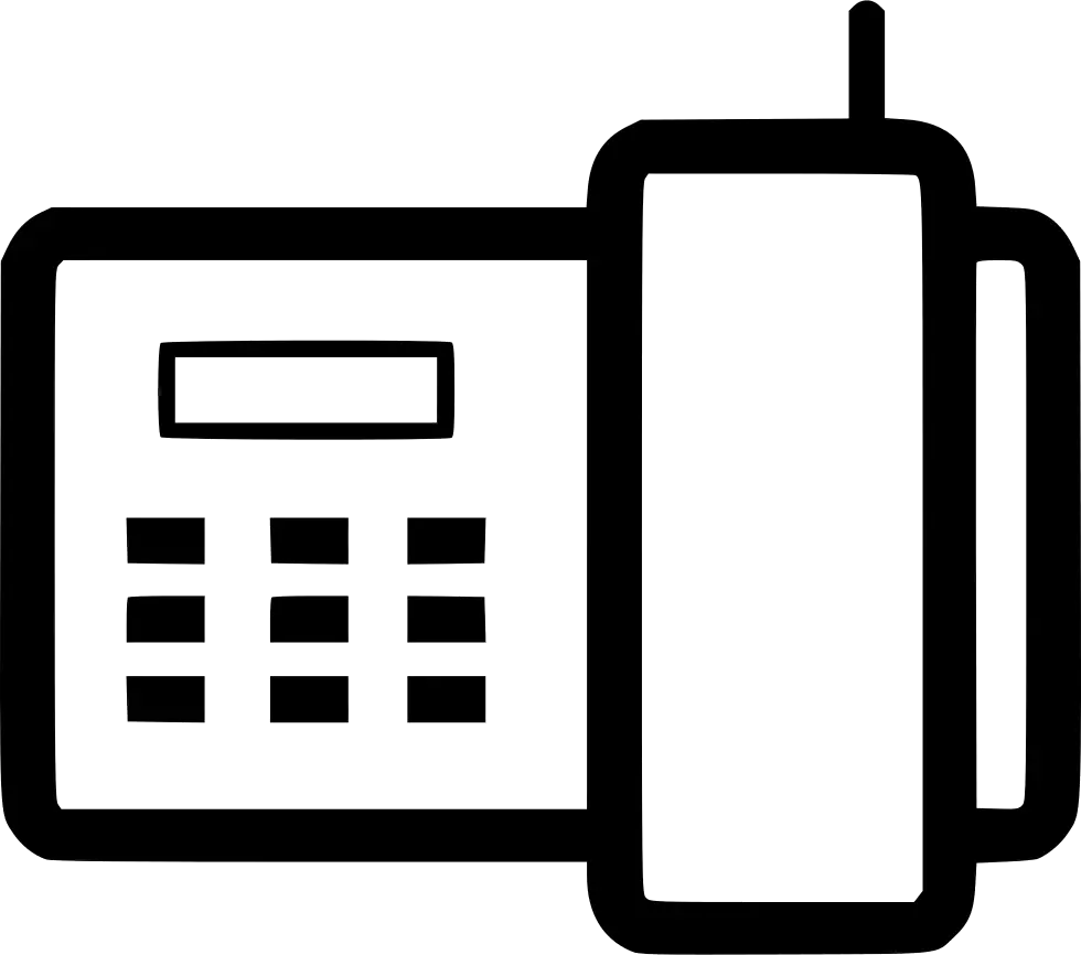 Fax Machine Icon in Black and White Design