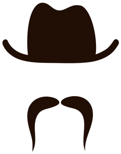 Western Cowboy Hat and Mustache Silhouette