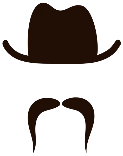Western Cowboy Hat and Mustache Silhouette