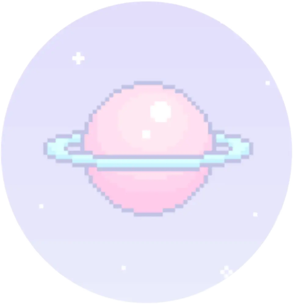 Cute Pink Planet with Rings