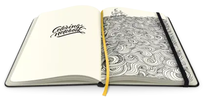 Open Notebook with Artistic Doodle Pages