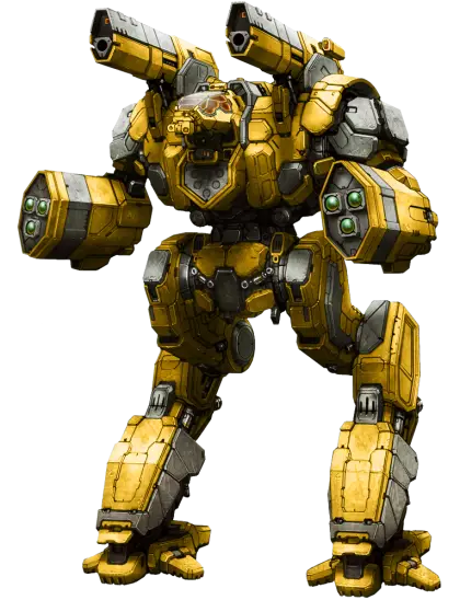 Yellow Futuristic Robot with Advanced Detailing