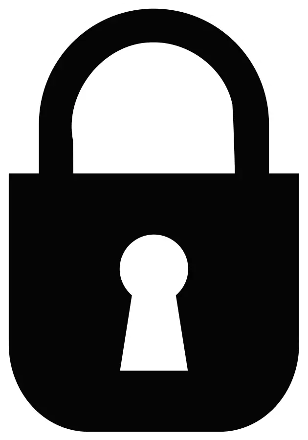 Black Lock Symbol for Security