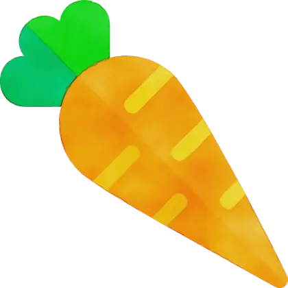 Orange Carrot with Green Leaves Illustration