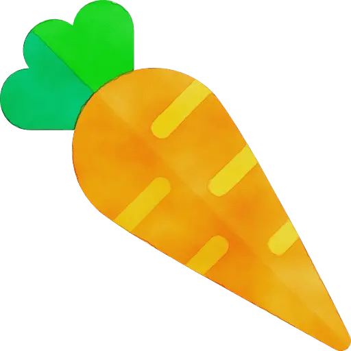 Orange Carrot with Green Leaves Illustration
