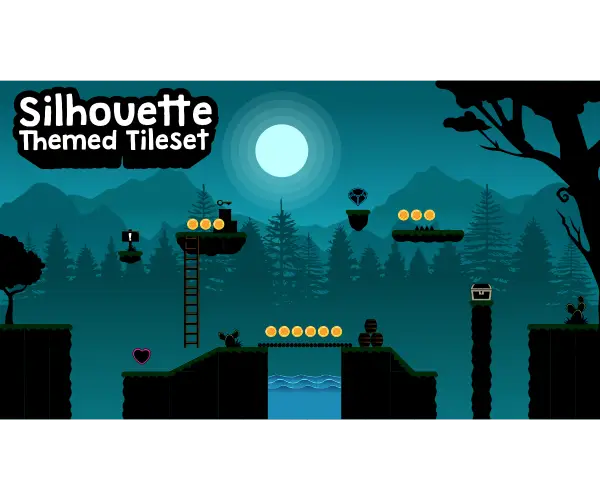 Silhouette Themed Tileset for Games
