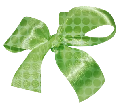 Green Decorative Bow with Polka Dots