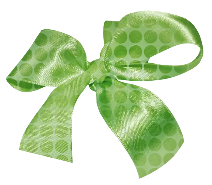 Green Decorative Bow with Polka Dots