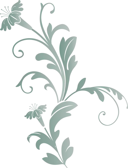Subtle Green Floral Design with Leaves