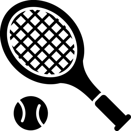 Tennis Racket and Ball Silhouette