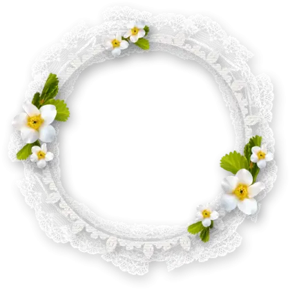 White Lace Floral Wreath with Spring Flowers