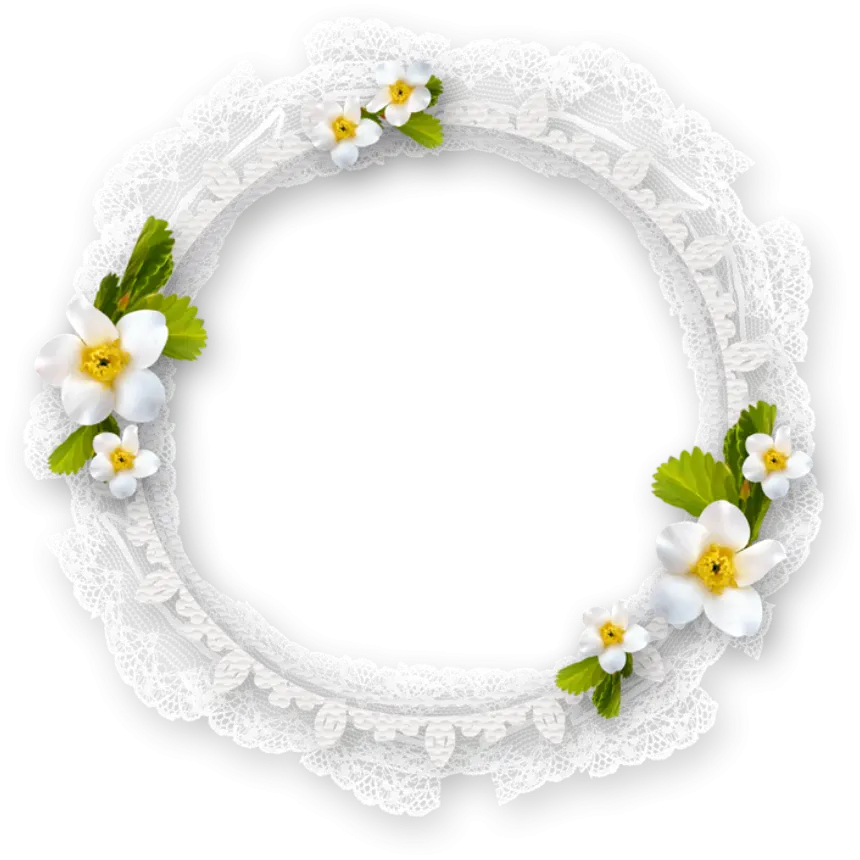White Lace Floral Wreath with Spring Flowers