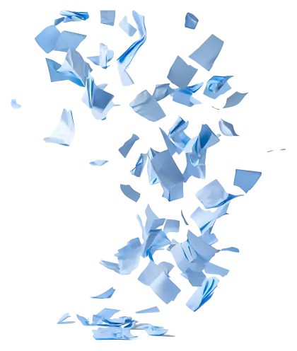 Blue Paper Fragments Effect