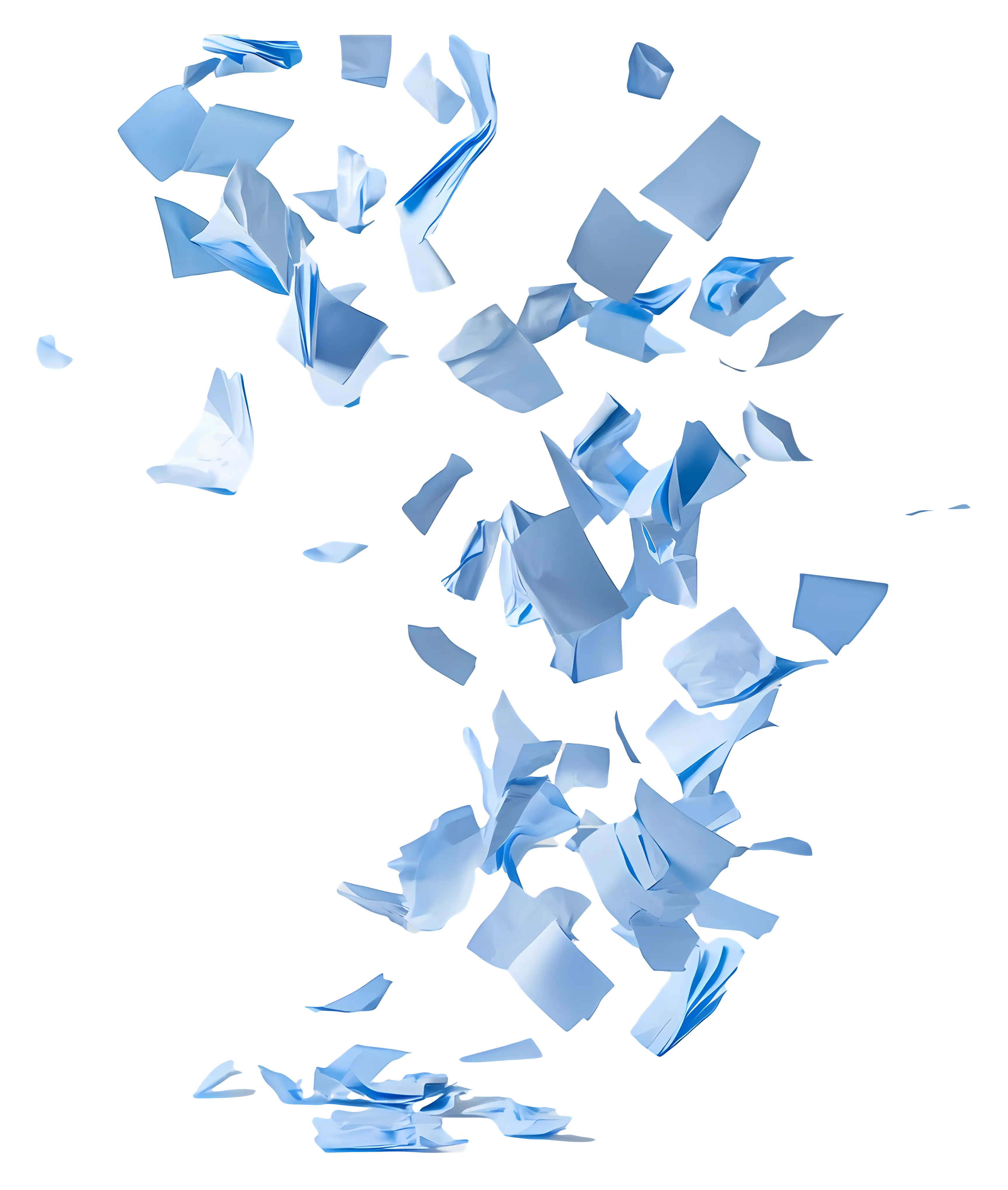 Blue Paper Fragments Effect
