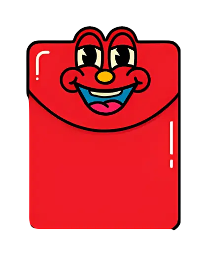Smiling Red Envelope Cartoon