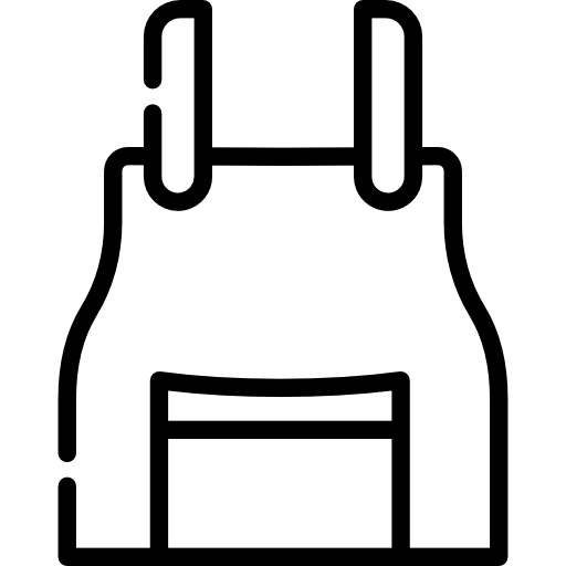 Apron Icon in Minimalist Outline Style