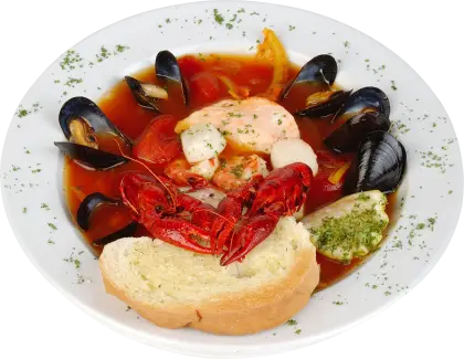 Delicious Seafood Soup with Bread