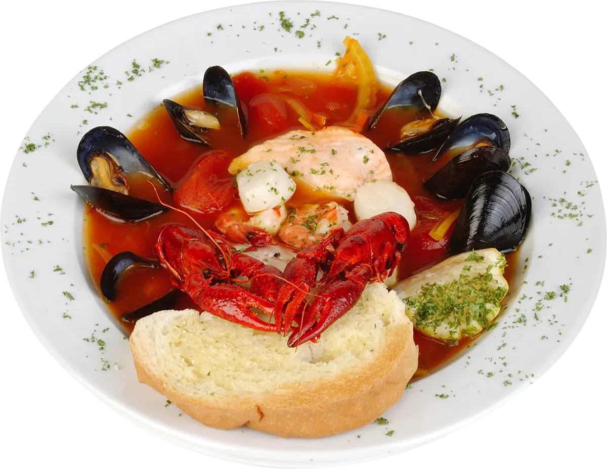 Delicious Seafood Soup with Bread