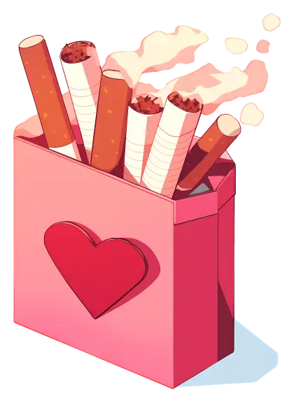 Cigarette Pack with Heart Design