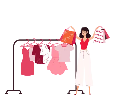 Shopping Woman Holding Bags