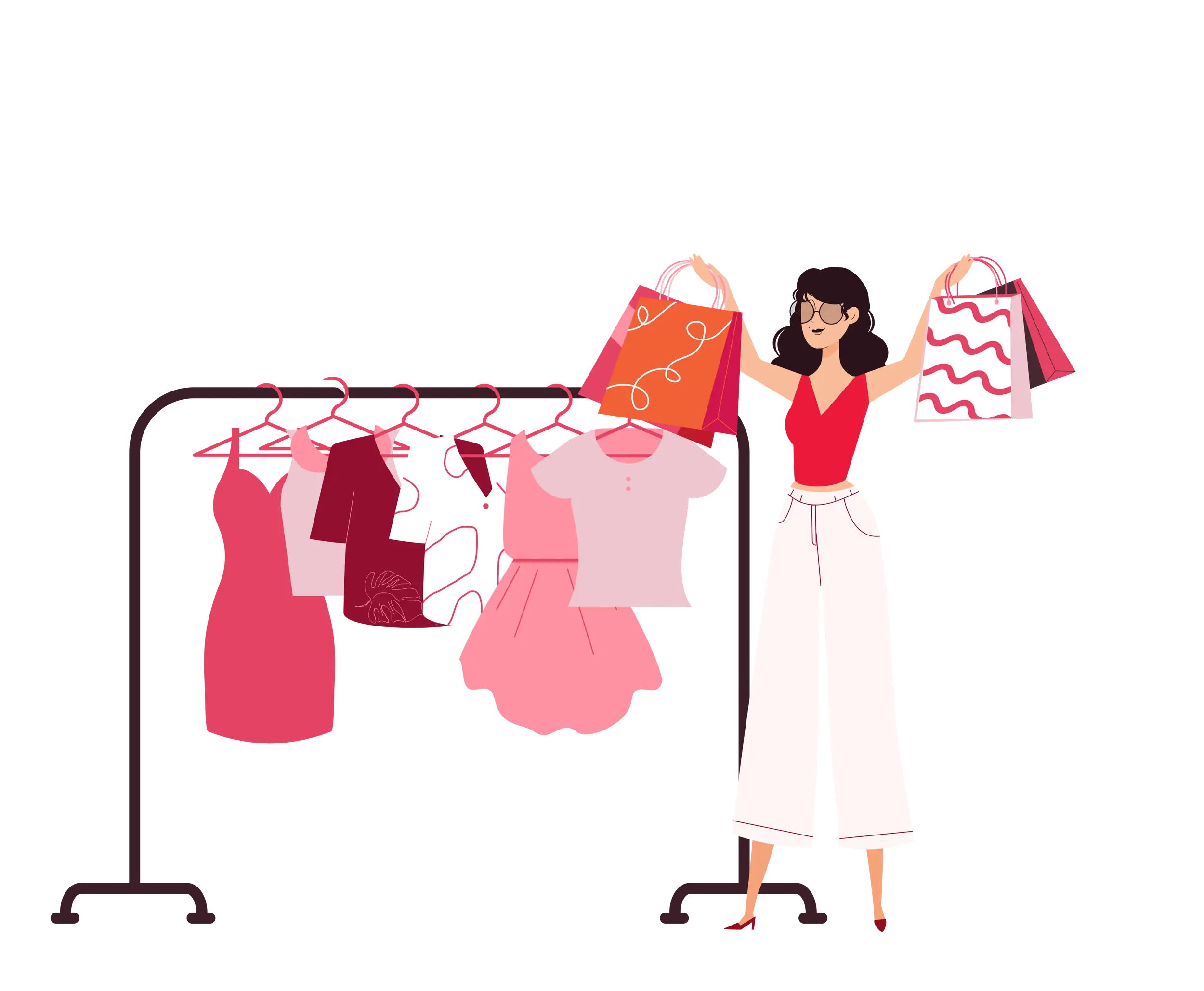 Shopping Woman Holding Bags
