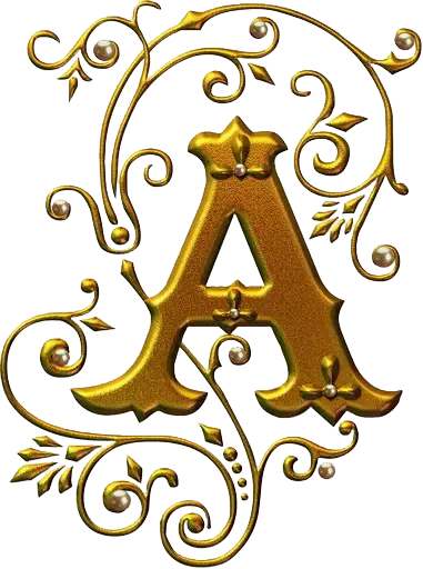 Golden Ornate Letter A