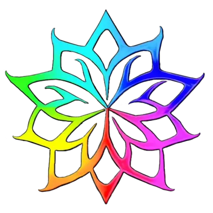 Rainbow Star Symbol with Bright Geometric Lines