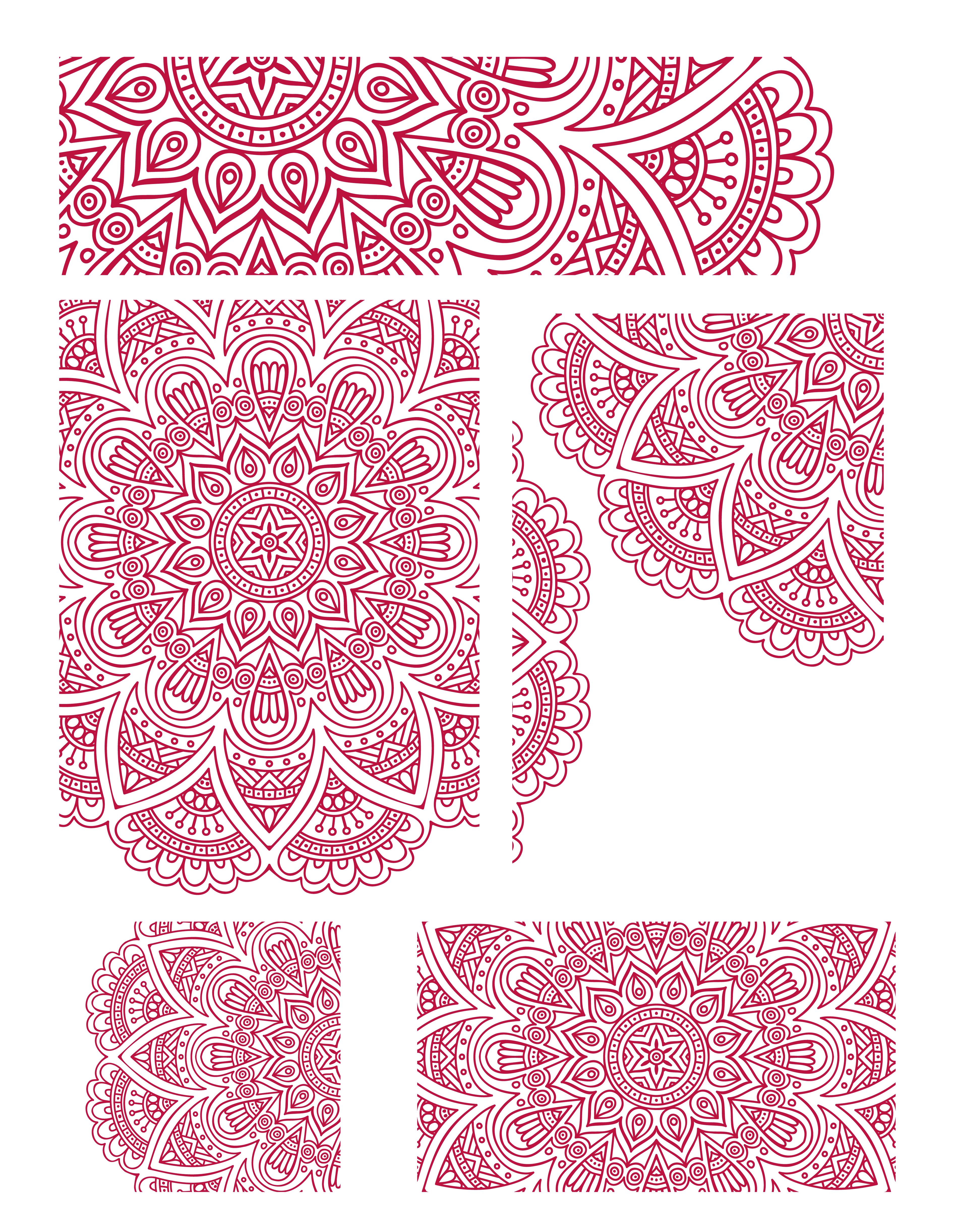 Intricate Red Mandala Patterns