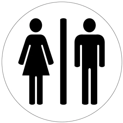 Female and Male Restroom Sign