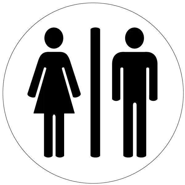 Female and Male Restroom Sign
