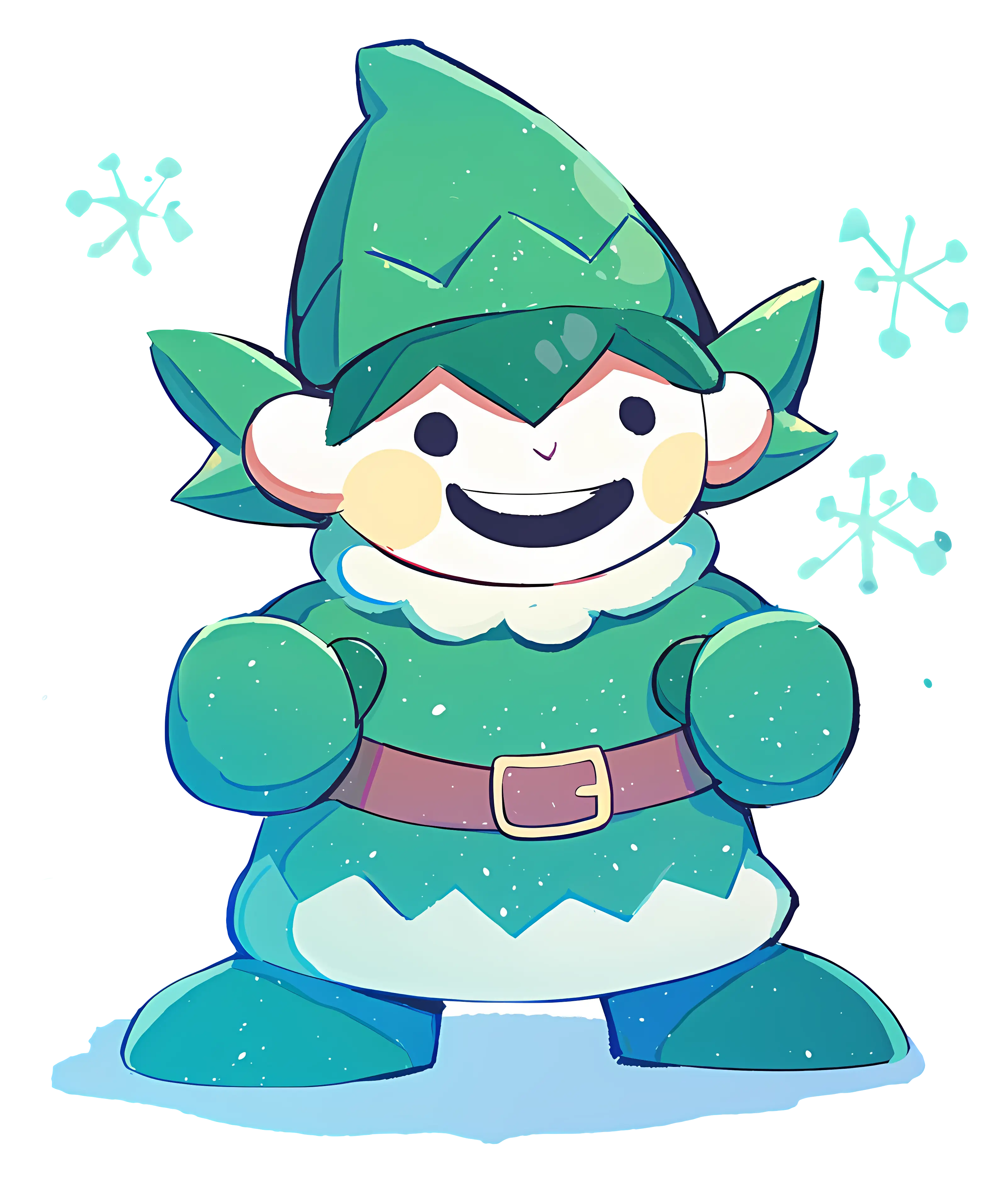 Cartoon Elf in Green Outfit