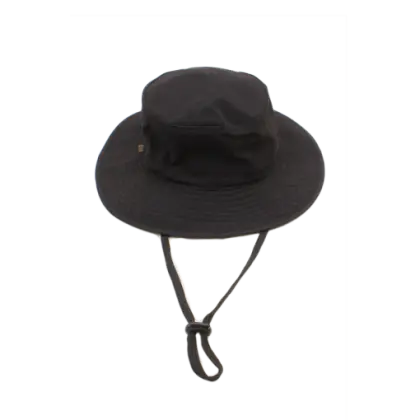 Simple Black Bucket Hat with Strap