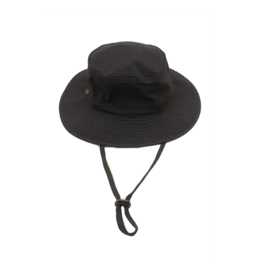 Simple Black Bucket Hat with Strap