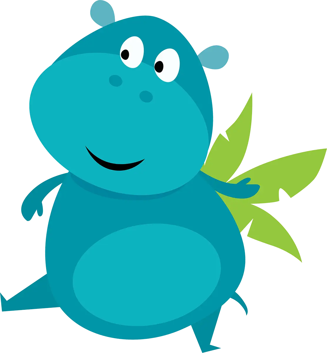 Cute Blue Hippo Cartoon