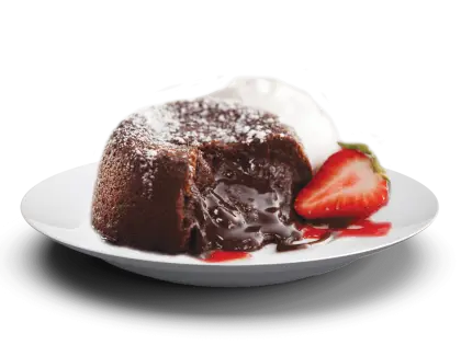Delicious Chocolate Lava Cake with Strawberry
