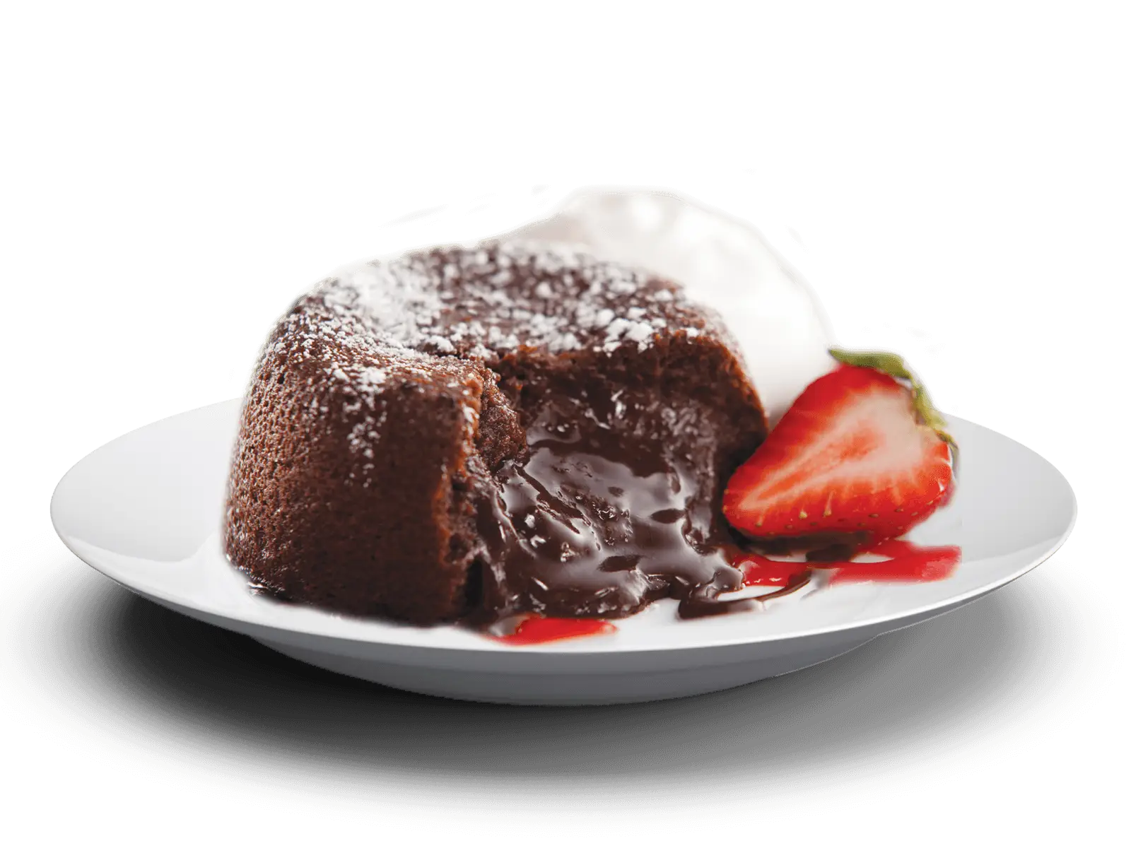 Delicious Chocolate Lava Cake with Strawberry
