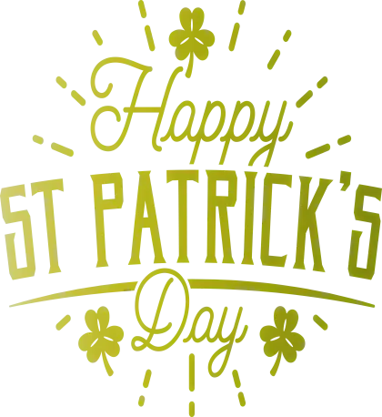 Happy St. Patrick&#039;s Day Text in Green