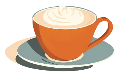 Bright Orange Coffee Cup Illustration