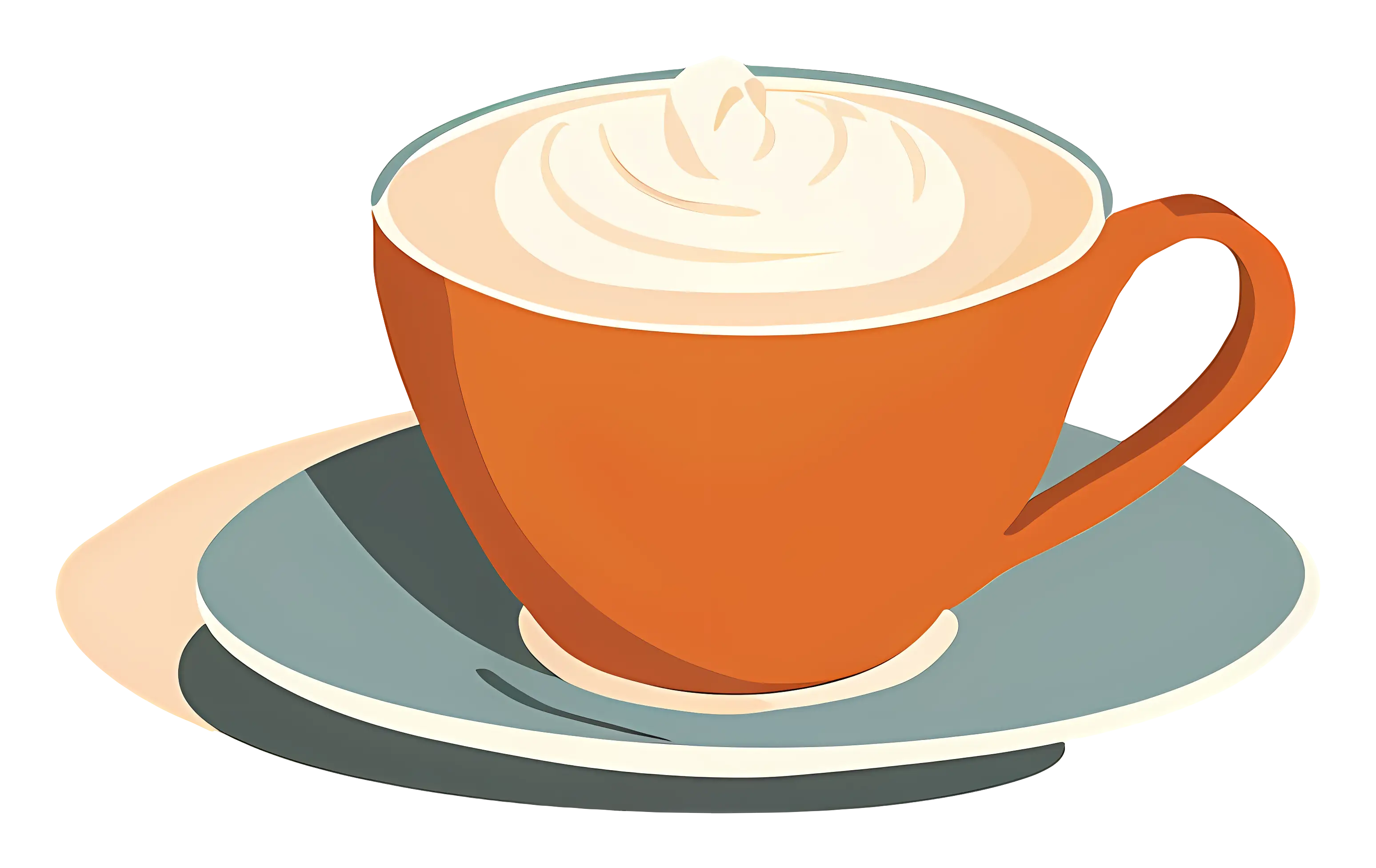Bright Orange Coffee Cup Illustration