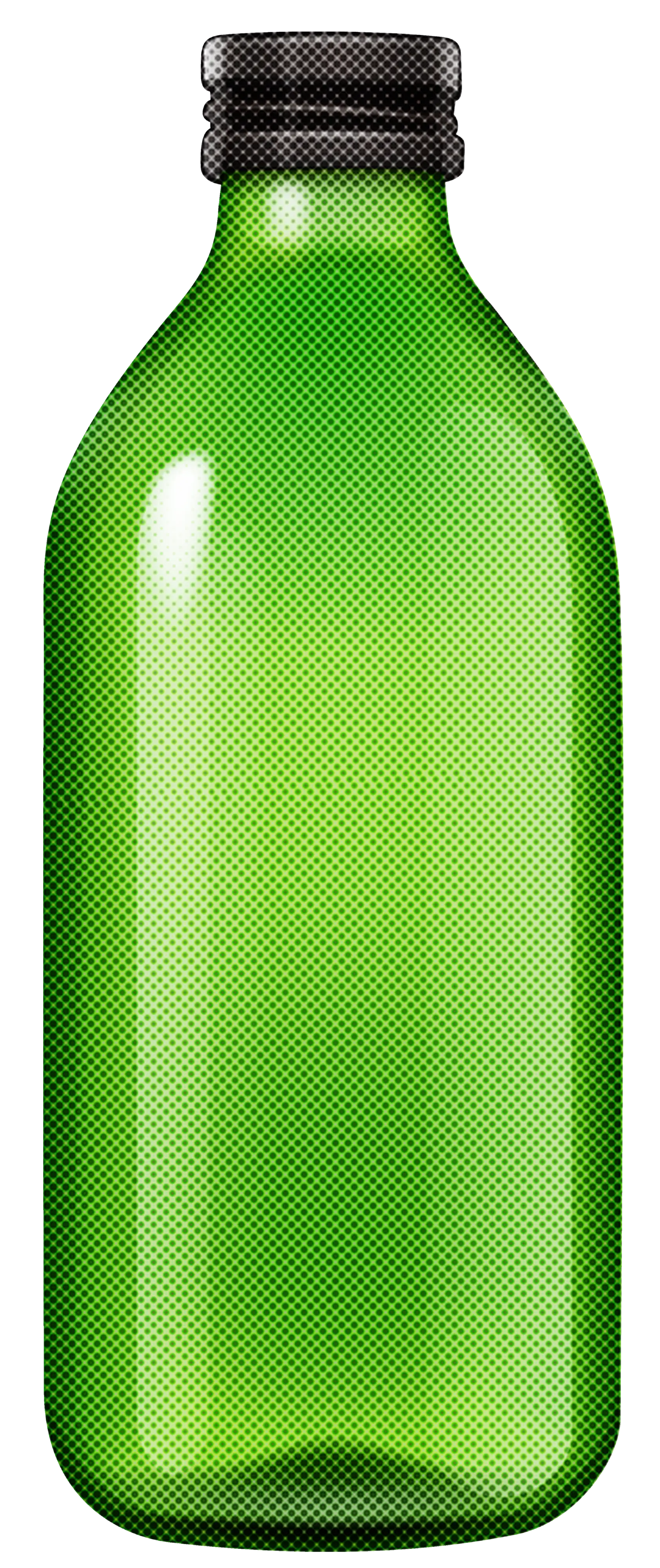 Green Glass Bottle Illustration