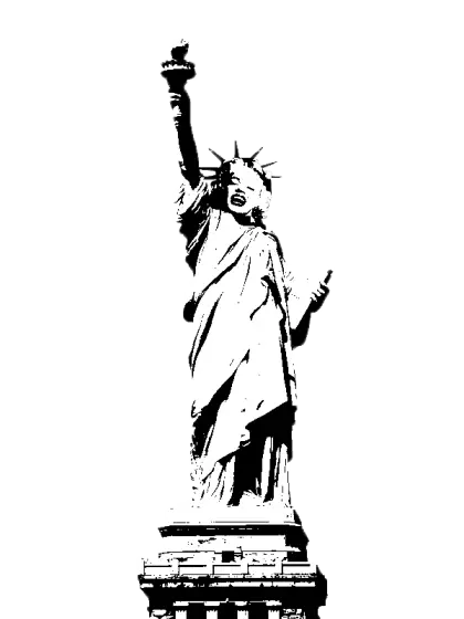 Black and White Statue of Liberty Illustration