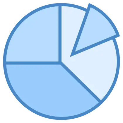 Blue Pie Chart for Data Visualization
