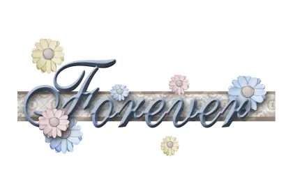 Decorative Forever Text with Flowers