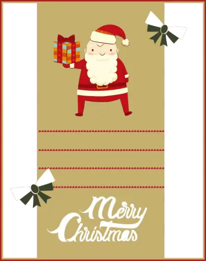 Santa Claus Christmas Card with Gift