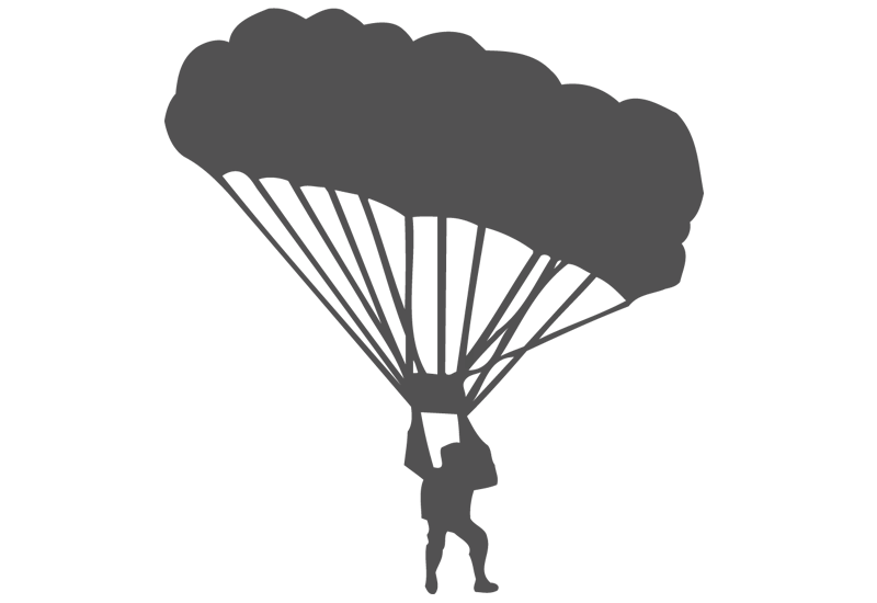 Silhouette of a Parachute